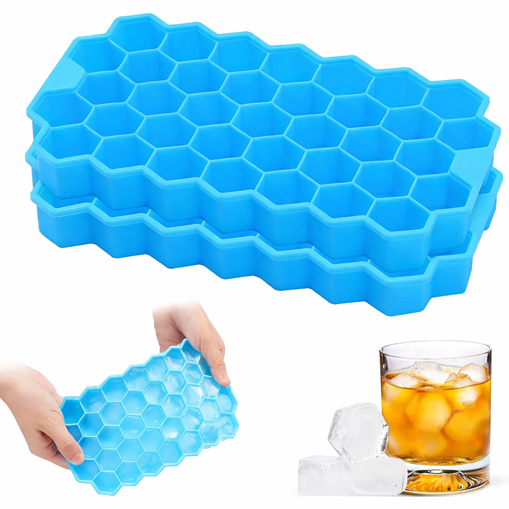 37 Grid Honeycomb Ice Cube Maker Tray (Set of 3)