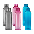 1L Square Transparent Water Bottle (Set of 3)