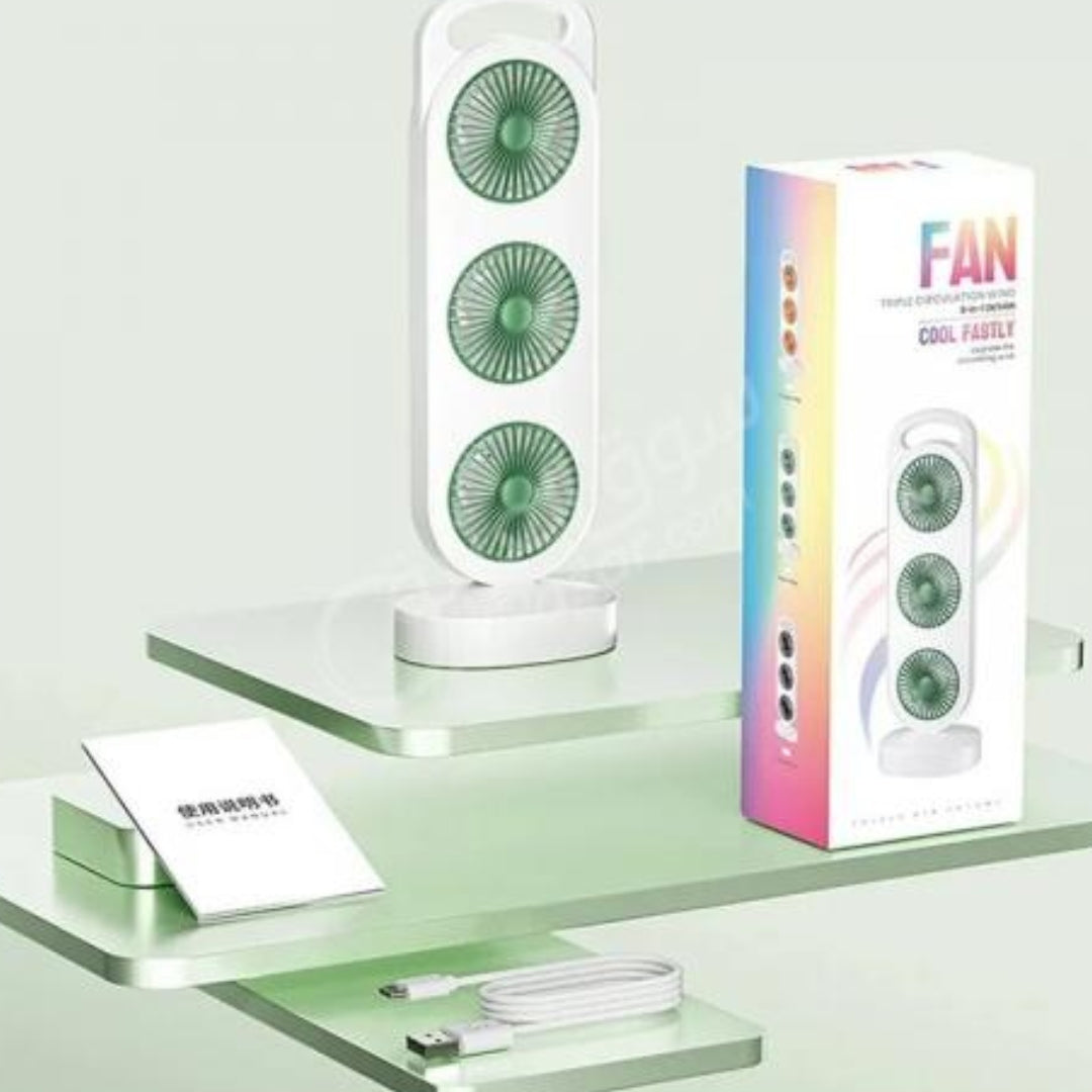 Compact Triple Cooling Desk Fan