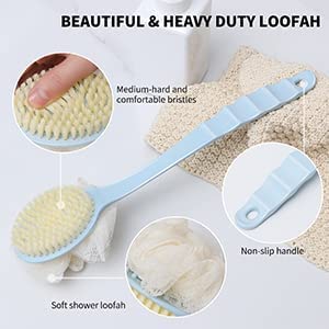 2in1 Long Handle Bath Loofah Brush