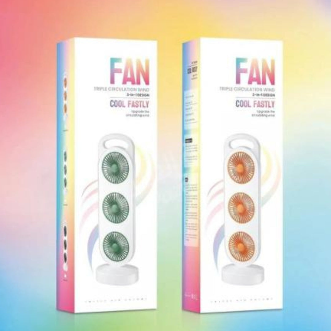 Compact Triple Cooling Desk Fan