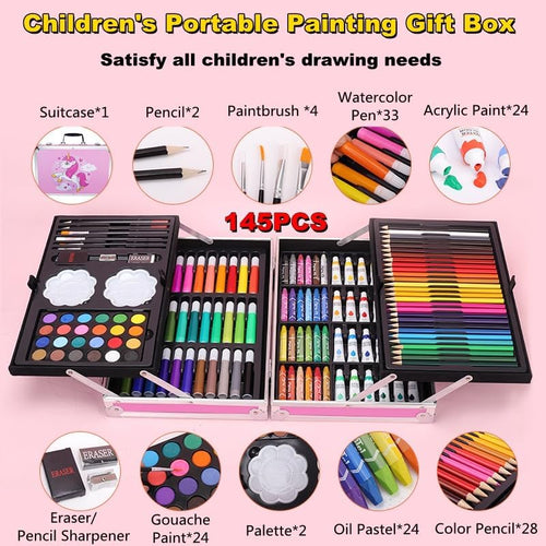 145 PCS Sketching And Colouring Pencil Set