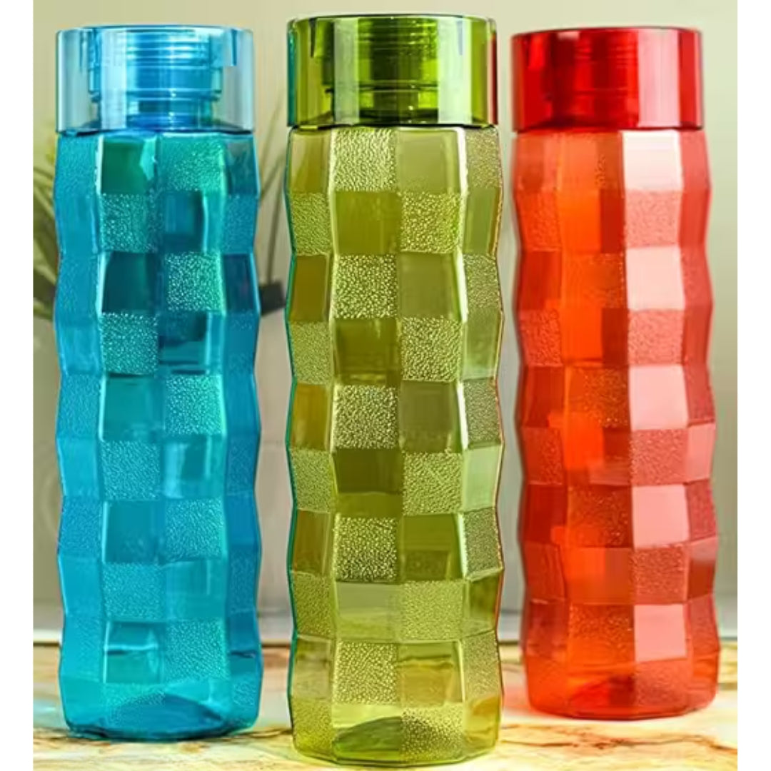 1L Textured Fidge Water Bottle (Se of 3)