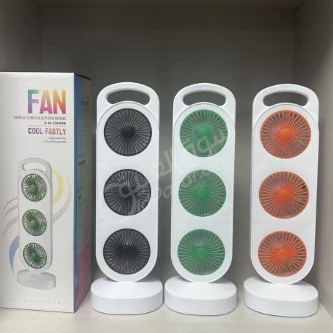 Compact Triple Cooling Desk Fan