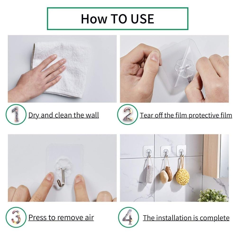 Transparent Strong Sticky Wall Hooks