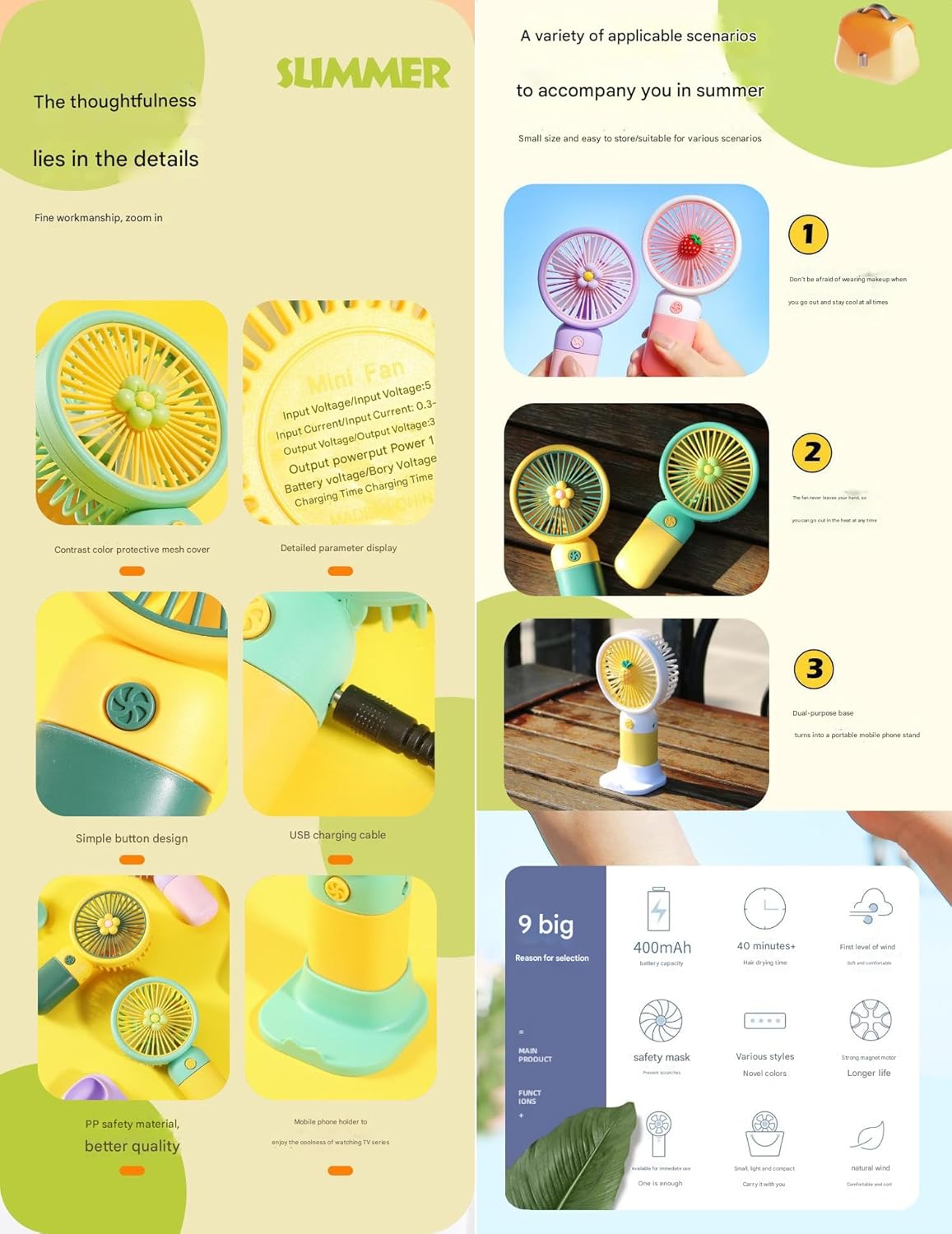 Mini Handheld Personal Cooling Fan