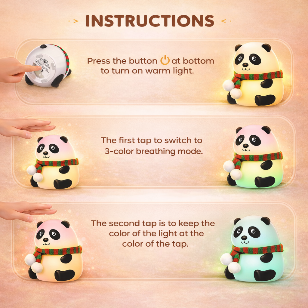 Touch Control Panda LED Lamp