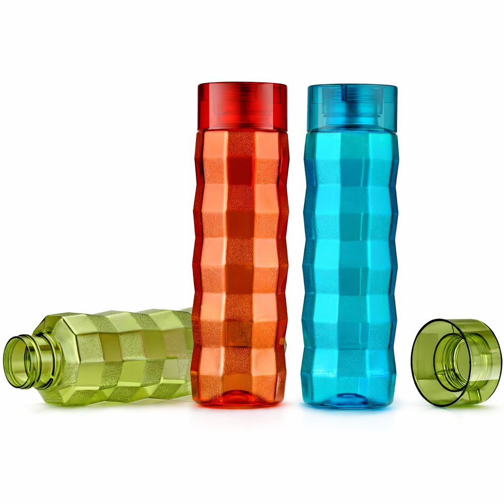 1L Textured Fidge Water Bottle (Se of 3)